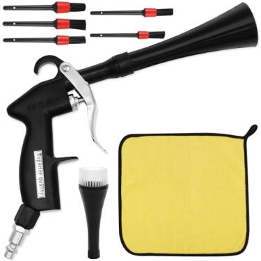 Imagem de Pistola de limpeza de carro, kit de detalhamento de carro, soprador de ar de alta pressão de liga de alumínio com adaptador de 1/4 polegada para detritos automotivos de poeira