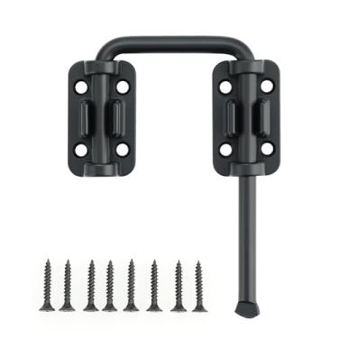 Imagem de Trava de porta deslizante, trava de instalação de 10 cm 90/180 graus, trava de segurança em U, trava de segurança para porta interna, porta frontal, banheiro, celeiro, porta, garagem, preta,