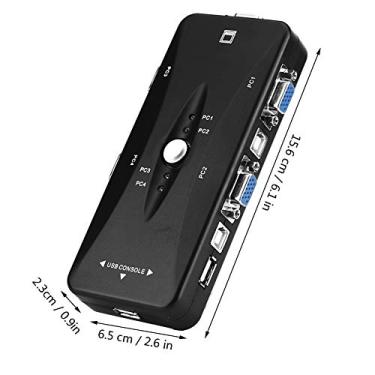 Imagem de RiToEasysports Switch USB 2.0 KVM Switch High -ASPEED Data Transmission para Jogos Online e Gravadores de Vídeo VGA Compartilhe Tamanho ABS 2 Adaptador de Portas (4 pessoas)