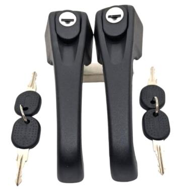 Imagem de Maçaneta Externa Dianteira com Chaves, Kit 2 Peças, para Fiat Uno/Premio/Uno Mille 4 Portas 1995-2013, Preto