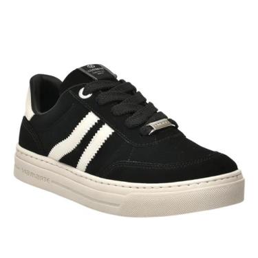 Imagem de Via Marte Tênis Nobuk Preto Marfim Conforto e Estilo, Preto, Marfim, 3