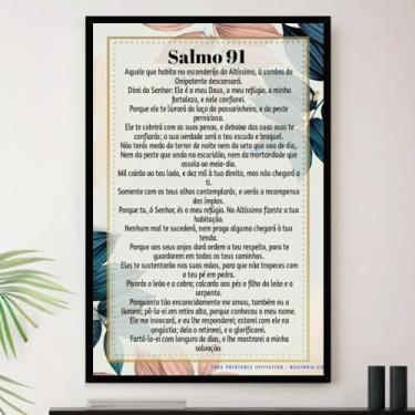 Imagem de Genérico, Quadro Salmo 91 Religião Jesus Cristo Decorativo A4 23x33cm