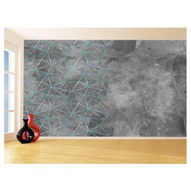 Imagem de Papel De Parede Concreto Linhas Azul Turquesa 3,5M Kkt331