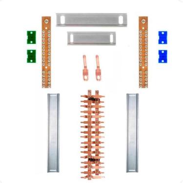 Imagem de Kit Barramento Bifásico Padrão Cemar 100A para 34 Circuitos - Zathura