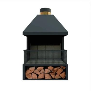 Imagem de Lareira Vesta Meio De Parede Com Abertura Para Lenha Potenza