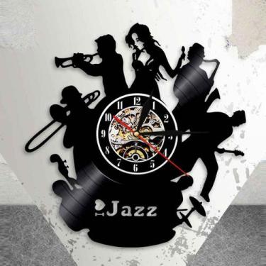 Imagem de Disco de vinil de vinil de música Wall Clock -música Band Pattern Viny