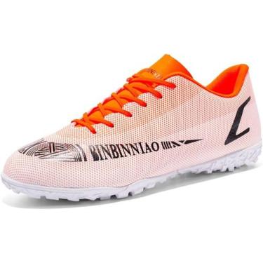 Imagem de Tênis de futebol masculinos de futebol com pontas longas, couro e borr