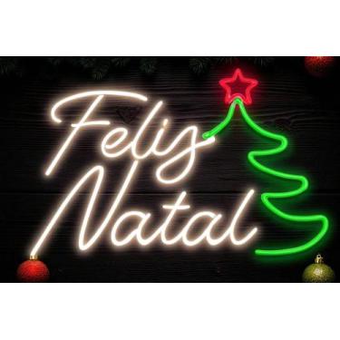 Imagem de Painel LED Feliz Natal Árvore Iluminada Verde - Comercial Luvi