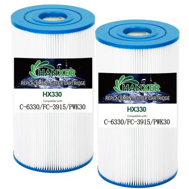 Imagem de HANXER Cartucho de filtro de spa C-6330 compatível com PWK30-EC, Filbur FC-3915, CCP498, 13004, AK-5005, XLS-602, FC-3915M, Hot Springs 31489, 60307, filtro de banheira de hidromassagem de 30 m²