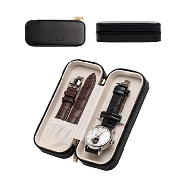 Imagem de Caixa de relógio de viagem portátil única caixa de viagem para homens e mulheres, caixa de armazenamento de pulseira de relógio pequena, caixa de exibição de acessórios para relógio de pulso, presente