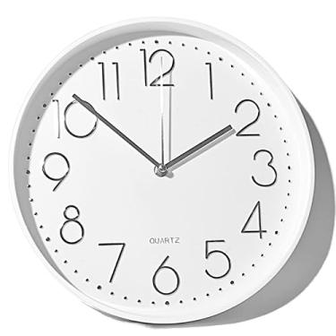 Imagem de Relógio de Parede de Vidro Silencioso – Design Moderno e Elegante, 20x20cm, Decoração para Sala, Quarto e Escritório (Pilhas Não Inclusas) (branco)