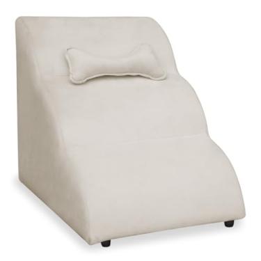 Imagem de Escadinha Nuvem PET Cachorro Gato Veludo Pet, Rampa para Cães e Gatos Subir na Cama Conforto (Bege)