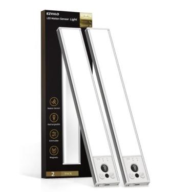 Imagem de Lâmpada EZVALO, sensor de movimento LED de 10", recarregável USB, paco