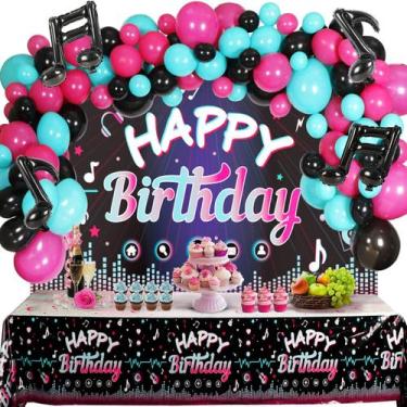 Imagem de Decorações de festa OurWarm Tik Tok Birthday 130 unidades com banner