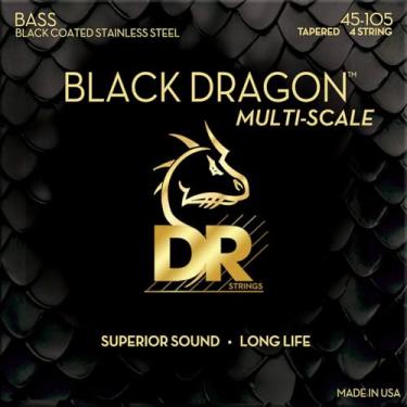 Imagem de DR Strings DBSMB-45 4 cordas, cordas de base, dragão preto, multi-escala
