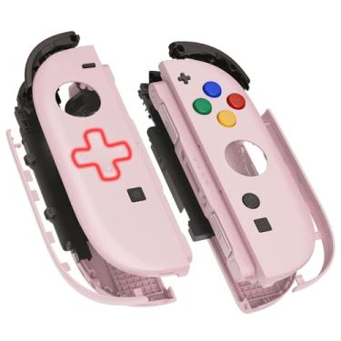 Imagem de eXtremeRate DIY Replacement Shell (D-Pad Ver) Buttons for Joycon 2, Custom Full Set Housing + Decorative Strips + Middle Bracket + Buttons for Nintendo Switch 2 - Deluxe Version - Cherry Blossoms Pink