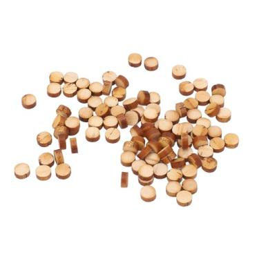 Imagem de Pilipane Marcadores de escala de guitarra com pontos de madeira de bordo redondos embutidos, 100 peças, 5 mm, para bandolim, ukulele, acessórios de violão, projetos DIY