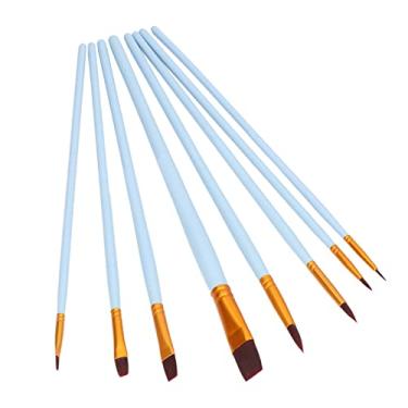Imagem de 8 Pcs Canetas de Pincel Aquarela, Pincéis de Madeira Várias Cabeças de Pincel Cerdas Macias Tinta a Óleo Aquarela Acrílico Redonda Linha de Gancho de Cabeça Plana para Acrílico, Óleo, Aquarela e Guach