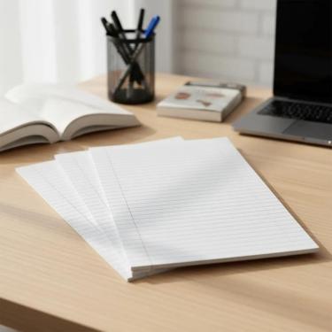 Imagem de Papel Almaço Pautado A4 Com Margem 100 Folhas Com Pauta Cor