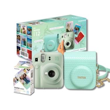 Imagem de Kit Câmera Instax Mini 12 com pack 10 fotos Mermaid Tail e Bolsa Verde