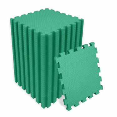 Imagem de SELLER Tapete de Encaixe em EVA – 36 peças 31×31 cm,10mm espessura, superfície antiderrapante, modular tipo quebra-cabeça, piso infantil (Verde)