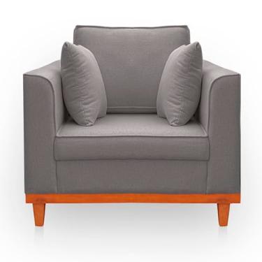 Imagem de Poltrona Grande para Sala Confortável Beny Reforçada Linho