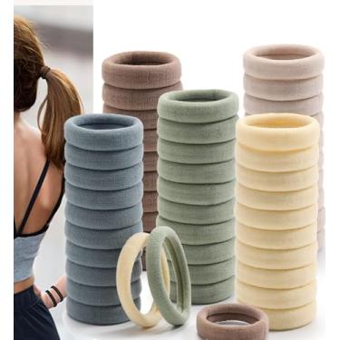 Imagem de 100 faixas de cabelo macias e elásticas – laços elásticos sem costura, suportes de rabo de cavalo suaves para cabelos grossos e finos, elásticos para mulheres, meninas e crianças