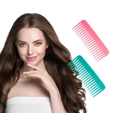 Imagem de Pente de dentes largos para mulheres e homens, cabelo longo, molhado, seco, cacheado, desembaraçante, penteado, penteado, sem alça