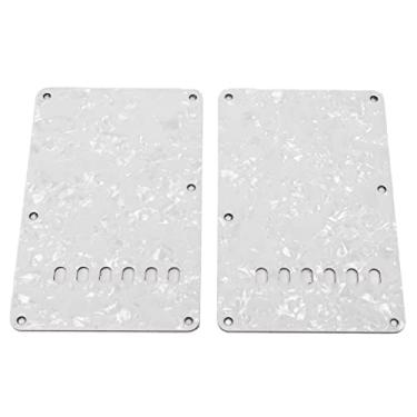 Imagem de RiToEasysports Placas de Cobertura de Guitarra Elétrica Com 6 Furos, Substituição de Placa Traseira de Guitarra Protetora, 2 Peças para Guitarristas, Plástico Pvc (Branco)