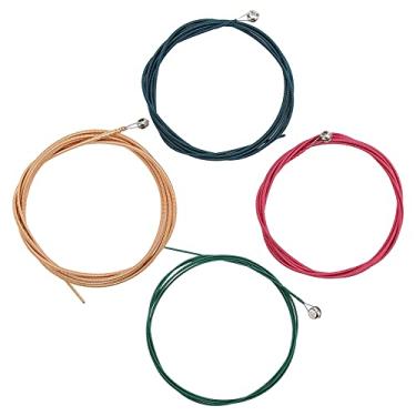 Imagem de RiToEasysports Conjunto de Cordas de Guitarra Multicoloridas para Baixo Acústico e Elétrico, Reprodução Estável, Excelente Qualidade de Som, 4 Cordas Incluídas (Multicolorido)
