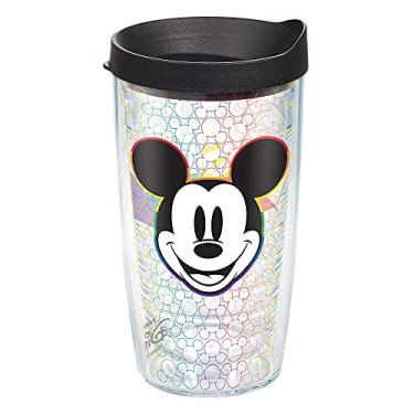 Imagem de Tervis Copo de viagem Disney Mickey Rainbow feito nos EUA com isolamento duplo mantém as bebidas frias e quentes, 473 ml, clássico