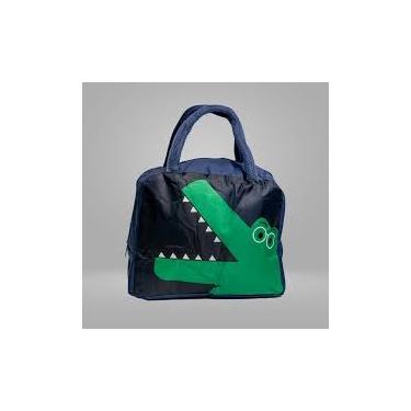 Imagem de Bolsa Infantil Estampada Animal Divertido – Modelo Cachorrinho ou Jacaré, Ideal para Escola e Passeios (Preto e Verde)