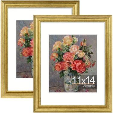 Imagem de Porta-retratos Vittanly Rustic Gold 11x14, conjunto de 2