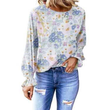 Imagem de Camisa feminina Dokotoo Elegant Bell, manga comprida, chiffon, branca