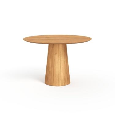 Imagem de Mesa De Jantar Redonda 120cm Scandi 6 Lugares Lamina Natural De Madeira Mel