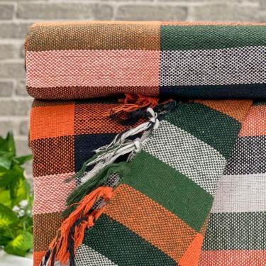 Imagem de Manta Tambaba King 255cm X 225cm Xadrez Laranja-verde