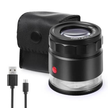 Imagem de Lupa Amoper 30X USB recarregável 8 luzes LED