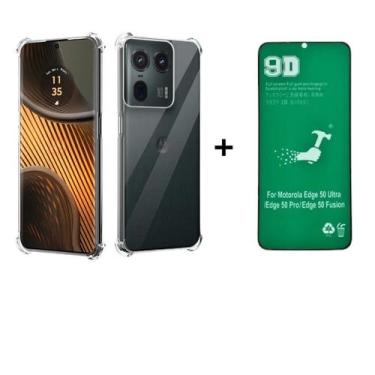 Imagem de Kit Capinha Anti Choque + Película de Cerâmica Flexível Para Motorola 