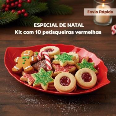 Imagem de Kit com 10 Petisqueiras Vermelha Especial de Natal TOP - Pratika