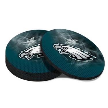 Imagem de Lawintt Conjunto de 4 porta-copos para bebidas, porta-copos para mesa de centro e porta-copos de mesa para fãs de futebol, (10 cm) base de borracha antiderrapante verde