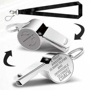 Imagem de WETDNGQI Presente de agradecimento para treinador esportivo de basquete apito de treinador de futebol com cordão para homens, amigo, irmão, professor