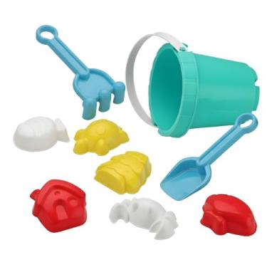 Imagem de Kit Brinquedos 9 Peças Conjunto Baldinho De Praia + Pá E Formas (Turquesa)