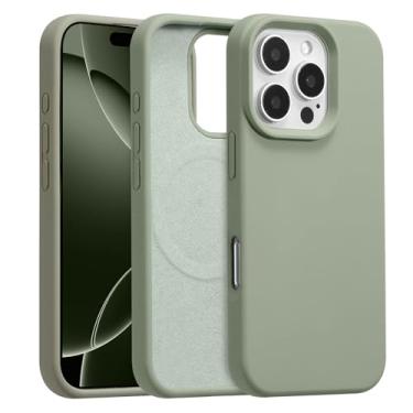 Imagem de UCASONG Capa magnética para iPhone 16E de 6,1 polegadas, capa de silicone líquido premium, [compatível com Magsafe] [forro de microfibra macio antiarranhões], capa de telefone fina e à prova de choque