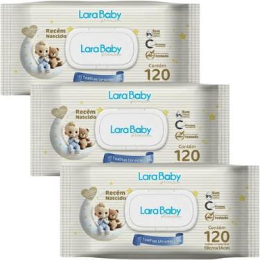 Imagem de Kit Com 3 Toalha Lara Baby Premium Recém Nascido RN 120 Unidades Total
