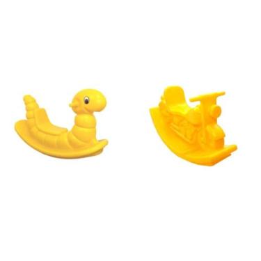 Imagem de Kit 2 Gangorras - Moto Amarela + Nhoca Amarela - Diversão Kids