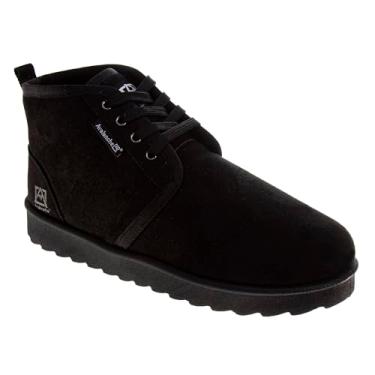 Imagem de Avalanche Botas masculinas aconchegantes de lã de camurça, quente, para uso interno e externo, sapatos de casa para meninos com sola antiderrapante para adultos, Preto, 44