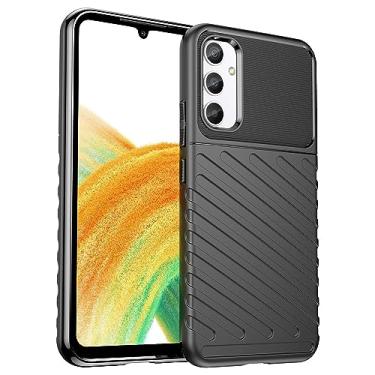 Imagem de Capa adequada para Samsung Galaxy A34 5G. Fibra de carbono refinada, anti-queda, anti-impressão digital, proteção total, capa para Samsung Galaxy A34 5G