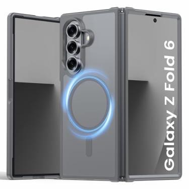 Imagem de Vividarm Capa magnética para Galaxy Z Fold 6, compatível com MagSafe [sem protetor de tela] [proteção de nível militar] Capa de telefone fina à prova de choque fosca translúcida para Samsung Z Fold 6