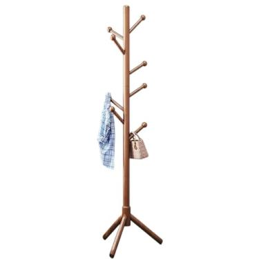 Imagem de Hhsdyl Cabideiro Madeira Simples Casacos Suporte Guarda-chuvas e Organizador Chapéus Prateleira Casacos Excelente Cabide Chão Casa,Walnut color,D