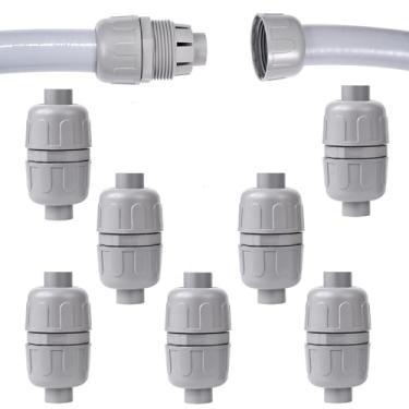 Imagem de Aandxmok (7 peças) Conector NPT 1/5.1 cm Líquido Justo, Conduíte Flexível de PVC Conector de Extremidade Dupla, Reto 180 Grau, Conector de Conduíte Bidirecional